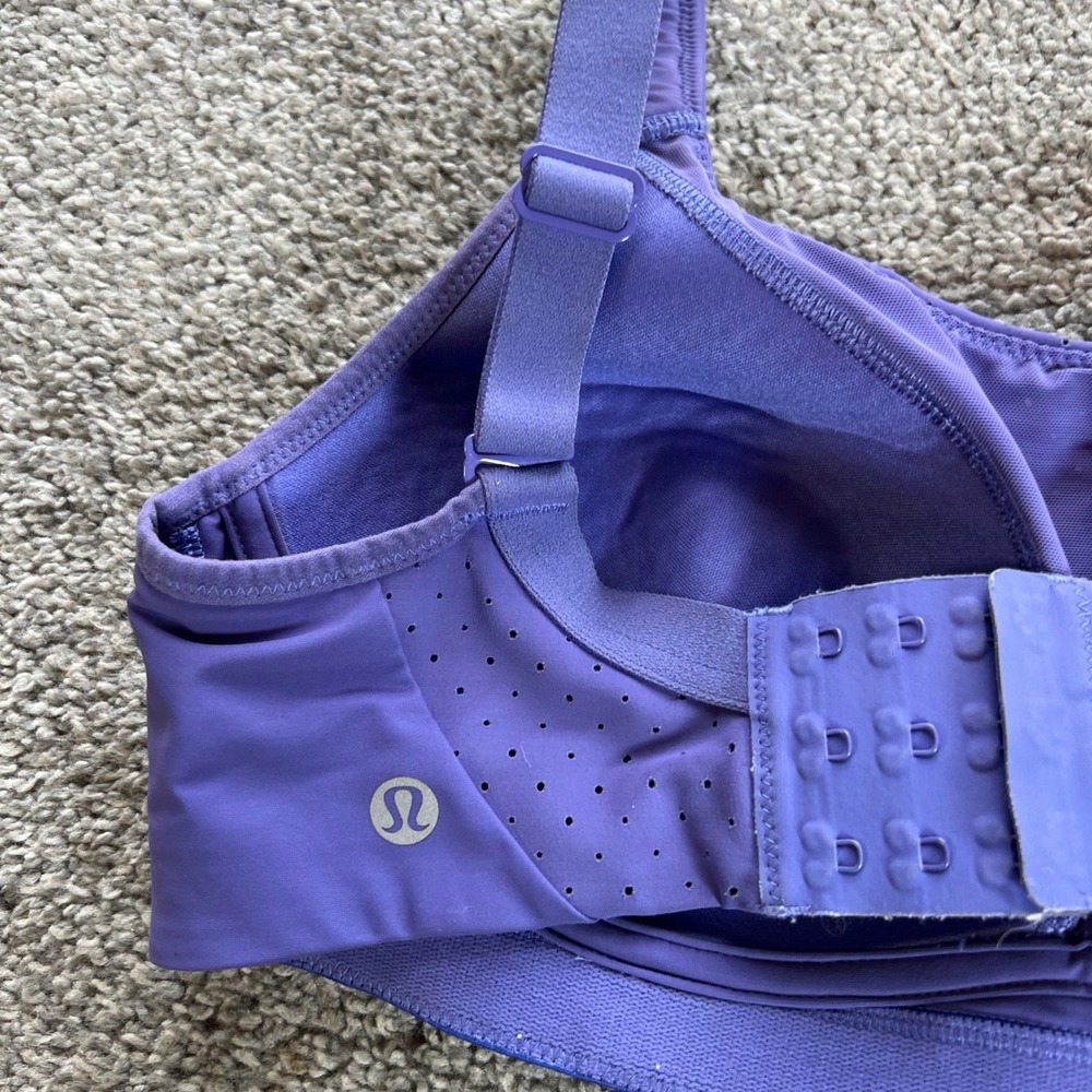 Lululemon Run Times Sports Bra Womens 32D Purple High Support Padded Adjustable - Picture 7 of 12